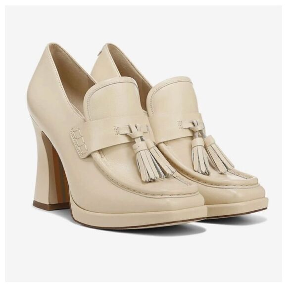Sam Edelman Jed Women’s Matte Eggshell Ivory Chunky Platform Tassel Detail Loafe - Picture 2 of 14